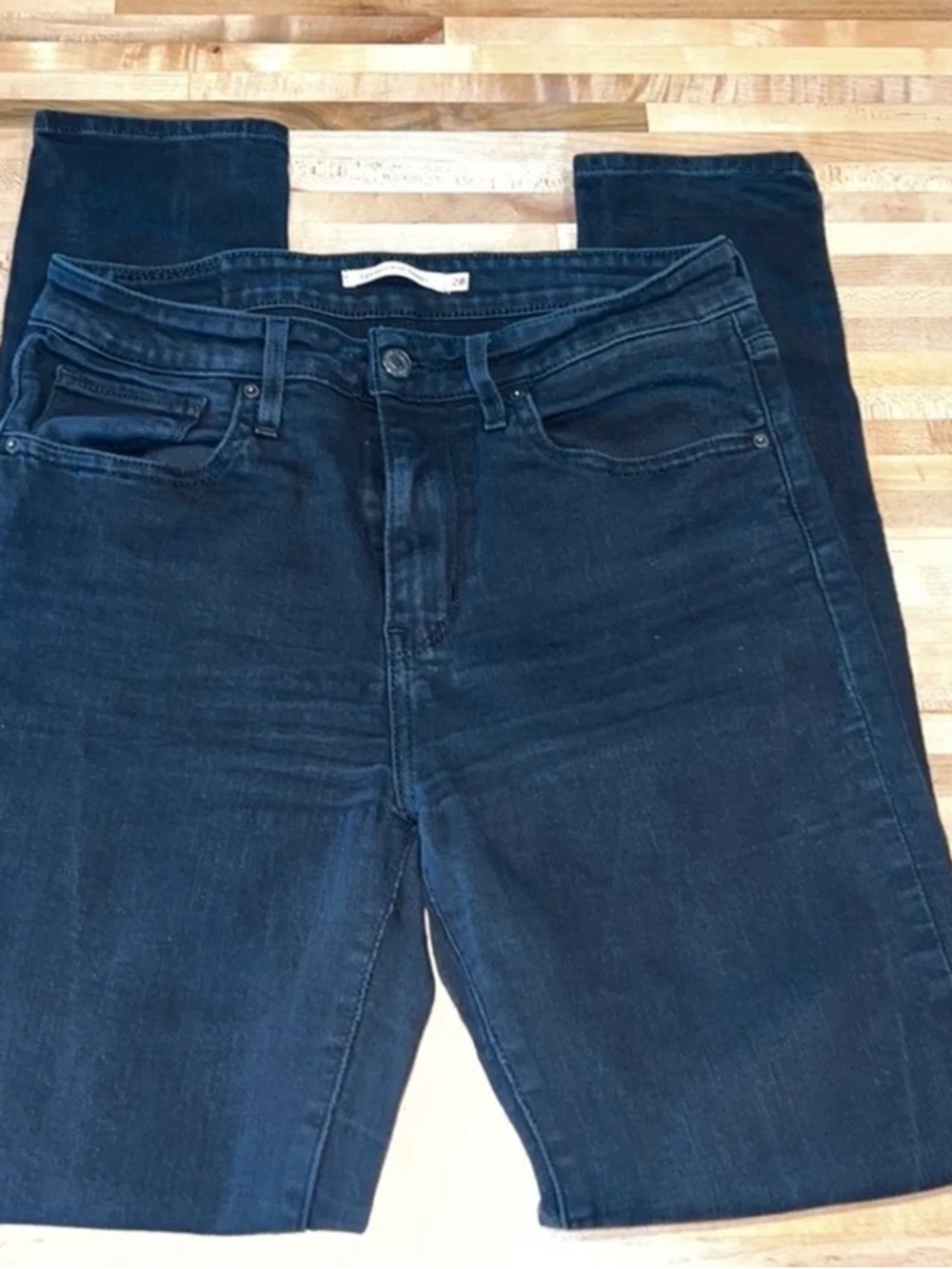 Men's Dark Blue Slim Fit Jeans - Picture 4 of 4